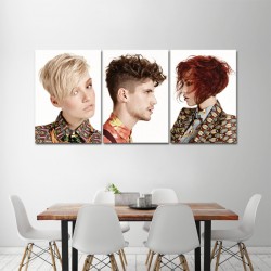 Short Punk Hairstyles for Men and Women Barber Haircuts Block Giant Wall Art Poster (P-1384)